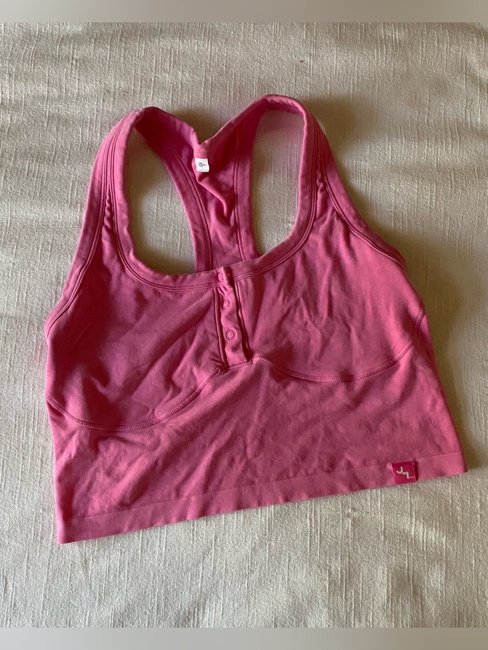 Henley Racerback Bralette in Pink